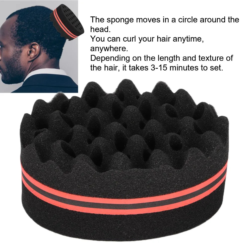 Double-Sided Afro Hair Sponge Brush | Big Hole Curl Tool Hair Curl Sponge QXL