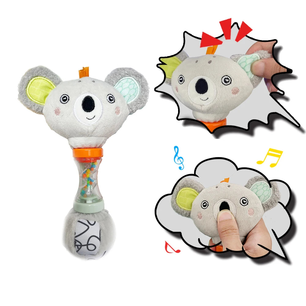 Fox & Koala Baby Hand Rattle | Grip & Motor Skills Toy Baby Hand Rattle QXL