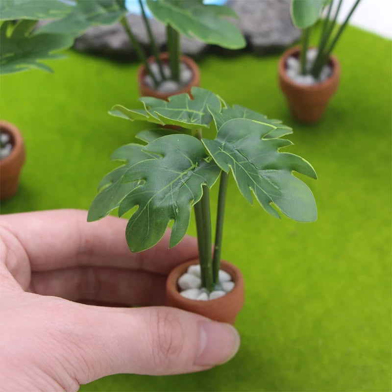 1/12 Dollhouse Miniature Green Plant Potted Decor Ornament Dollhouse Miniature QXL