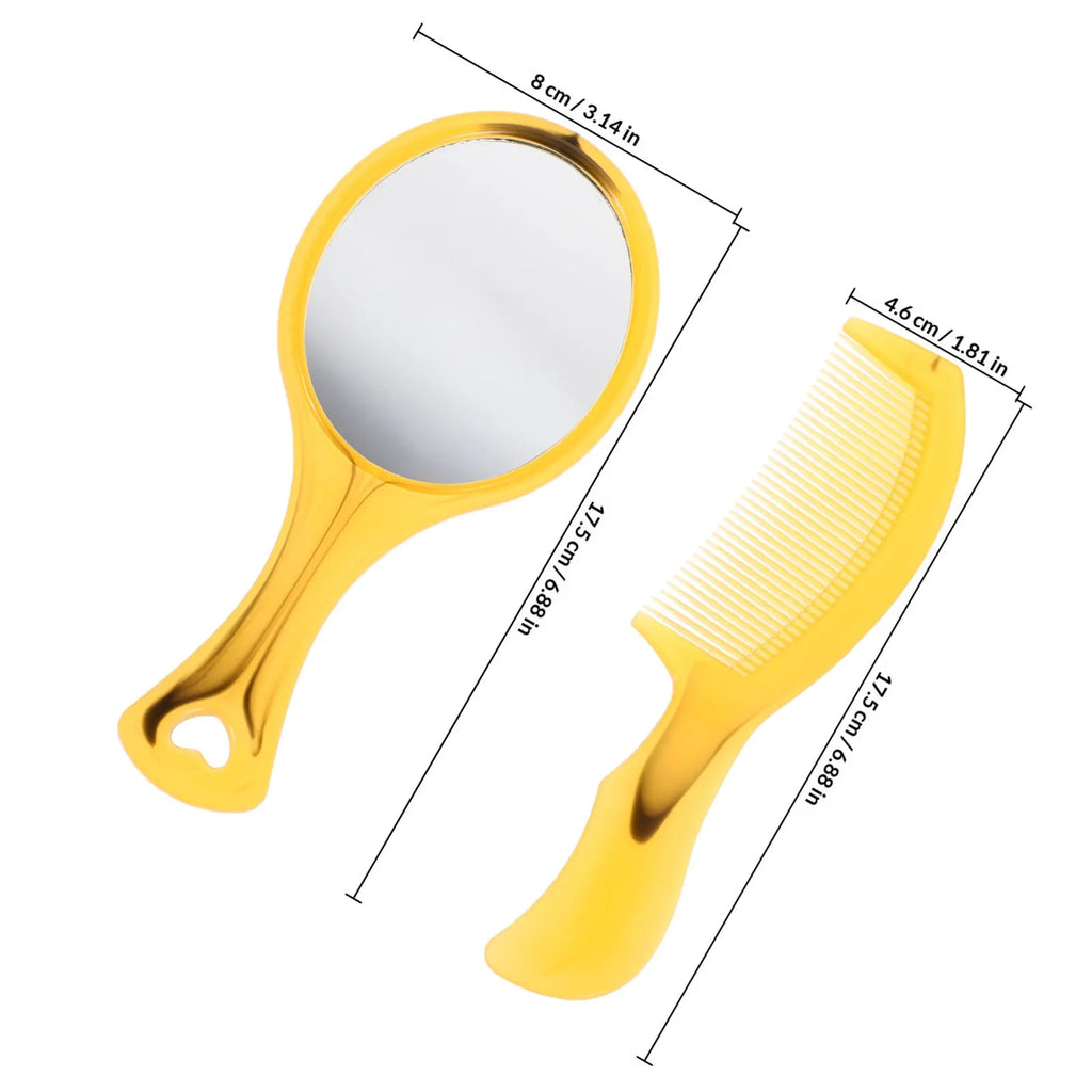 Handheld Mirror & Comb Set | Compact Travel Grooming Kit Mirror & Comb Set QXL