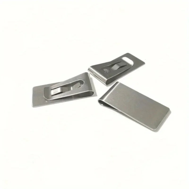 3-Pack Slim Metal Money Clips | Men's Silver Card & Bill Holder Money Clip QXL