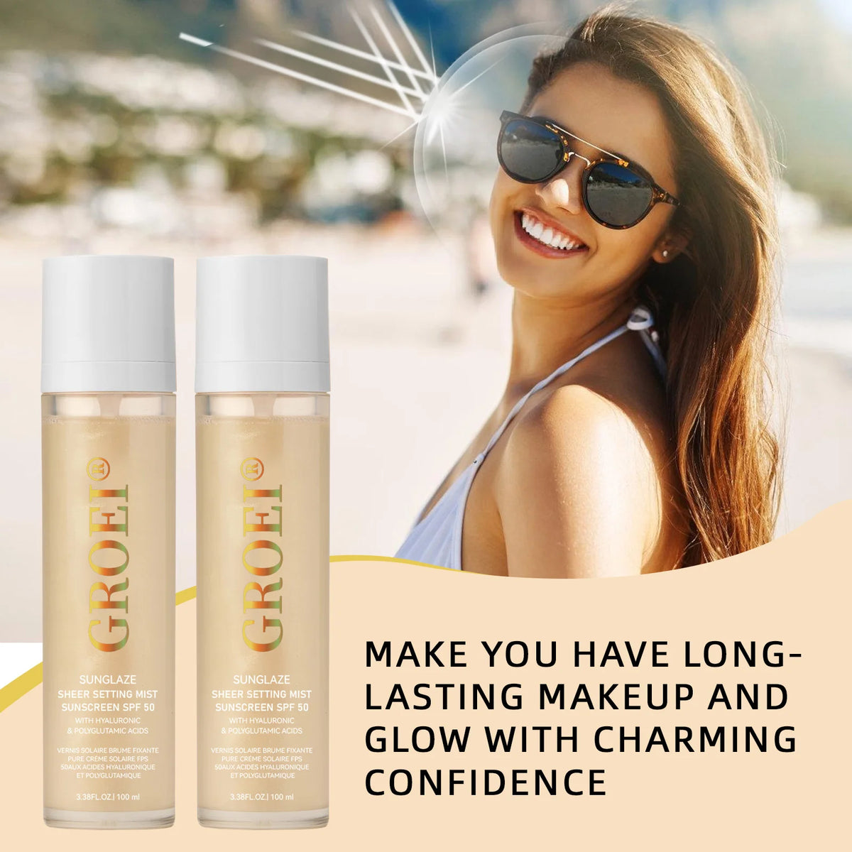 100ml UV Matte Setting Spray | Oil-Free, SPF, Long-Lasting Makeup Setting Spray QXL