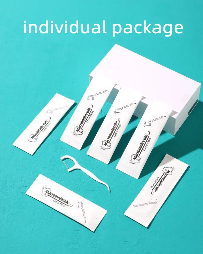300-Pack Disposable Dental Floss Picks | Individually Wrapped Dental Floss Picks QXL