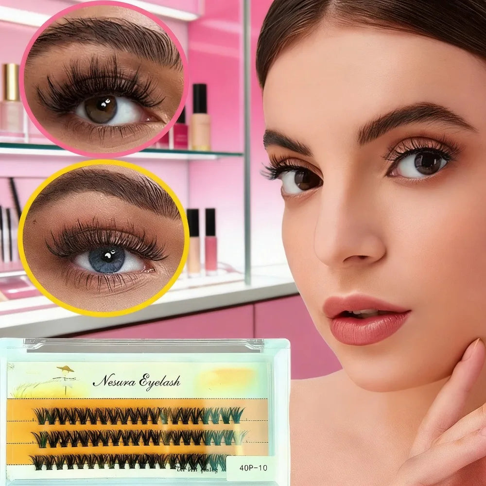 Cat Eye DIY False Lashes Set with Tweezers & Adhesive False Eyelash Kit QXL