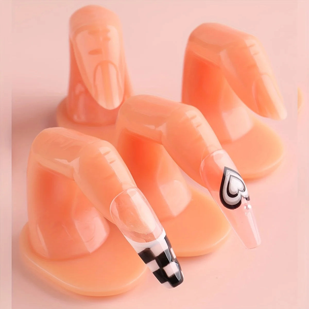 5-Pack Silicone Nail Art Practice Fingers | Training & Display Nail Practice Tool QXL