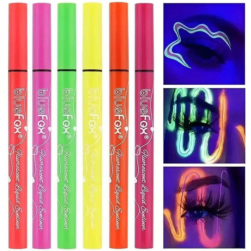 VERONNI 6-Pc UV Neon Glow Face & Body Paint Set | Liquid Liner UV Neon Body Paint QXL 6pcs