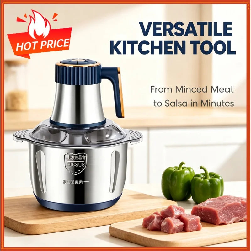 5L Electric Meat Grinder 304 Stainless Steel Food Processor Electric Meat Grinder QXL