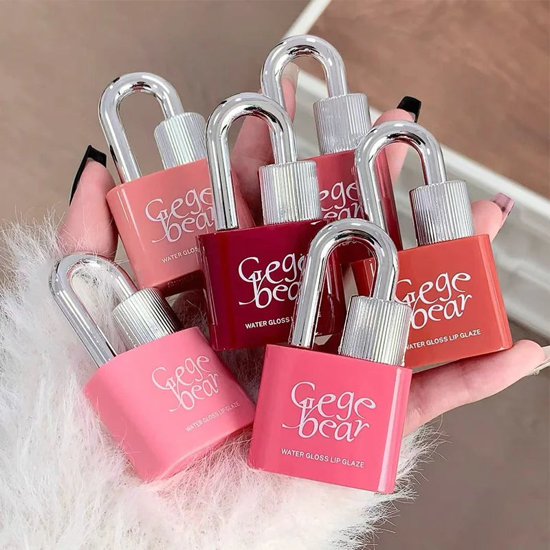 Gege Bear Lockheart Water-Gloss Lip Gloss – Vibrant Colors Lip Gloss QXL