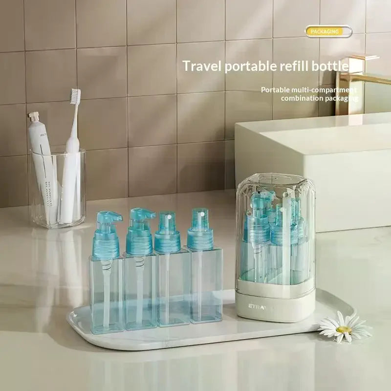 4-in-1 Travel Toiletry Bottle Set – Leak-Proof & Refillable Travel Bottle Set QXL