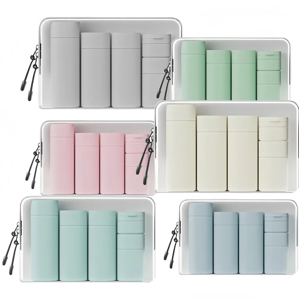 5-Piece Refillable Travel Bottles | Lotion & Shampoo Dispensers Travel Bottle Set QXL