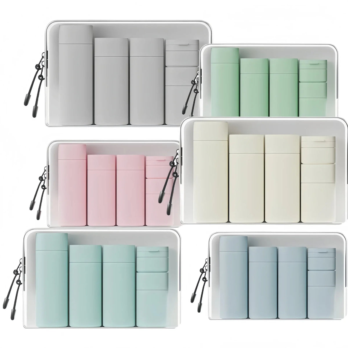 5-Piece Refillable Travel Bottles | Lotion & Shampoo Dispensers Travel Bottle Set QXL