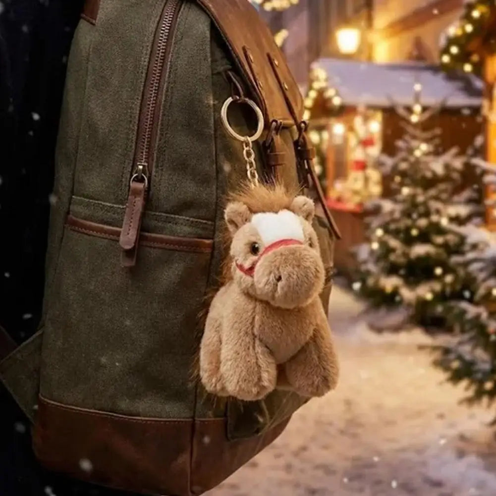 Plush Horse Keychain | Chinese Vintage Style Pony Bag Charm Plush Keychain QXL