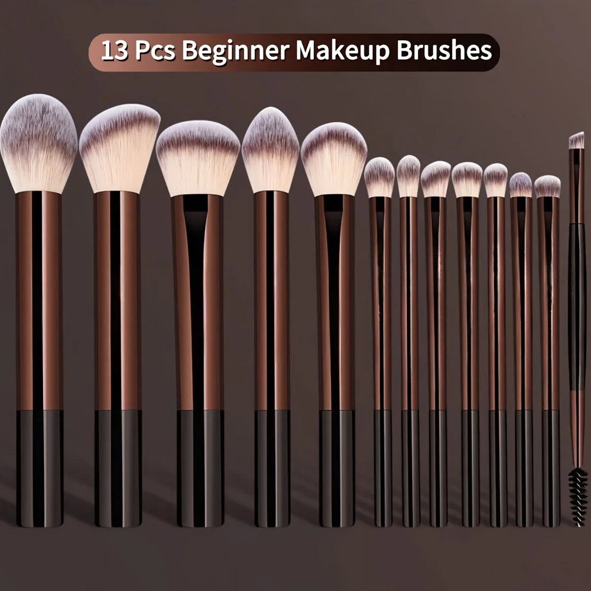 13-Pc Soft Makeup Brush Set | Aluminum Ferrule & Wool Fiber Makeup Brush Set QXL