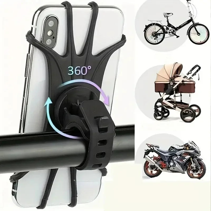 360° Bike & Scooter Phone Holder | Silicone GPS Mount Bike Phone Mount QXL