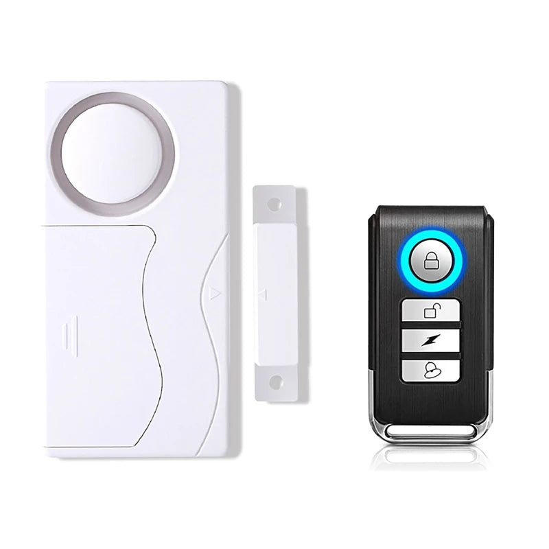 108dB Wireless Door & Window Alarm with Remote Control Door Window Alarm QXL WHITE
