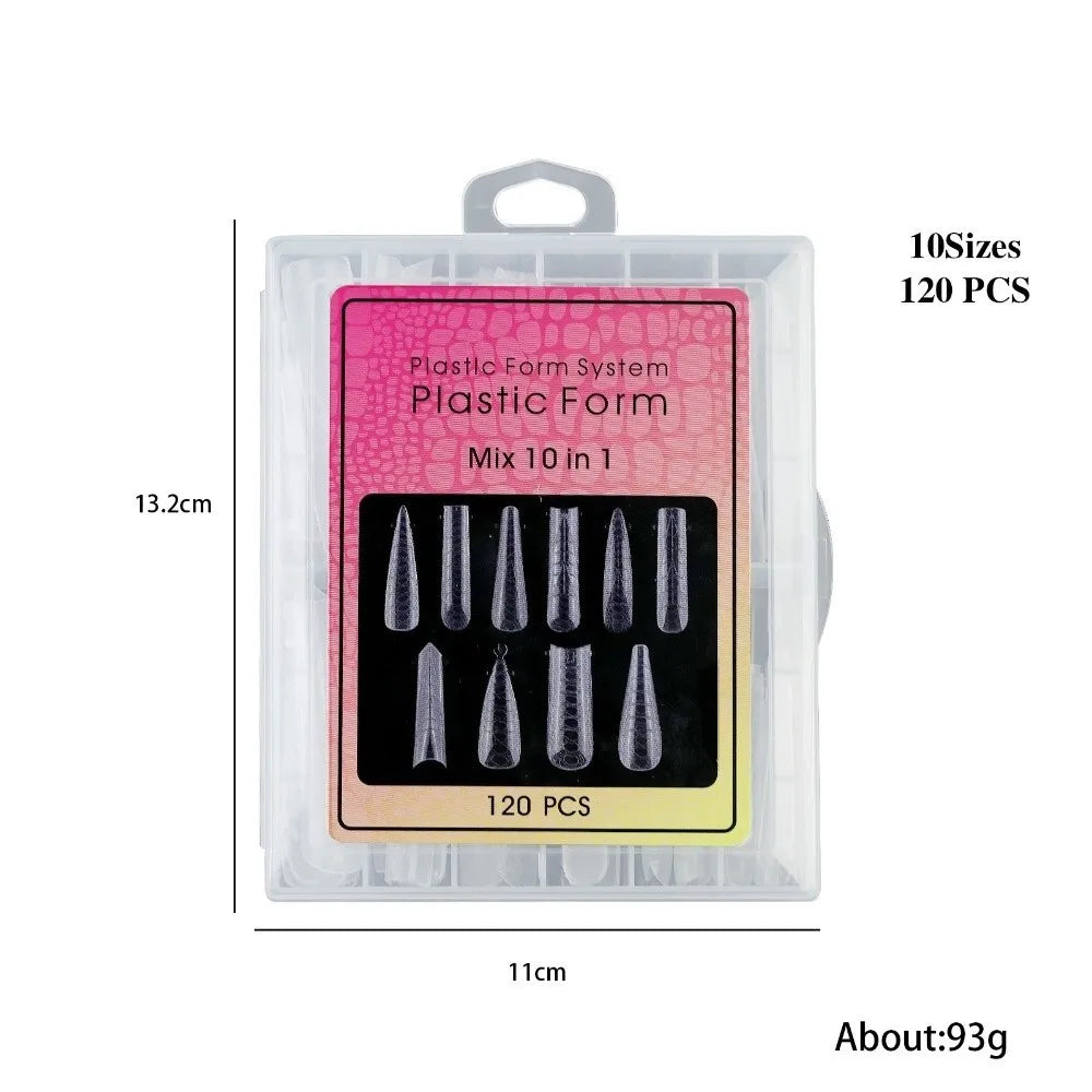 120-Pc Snake Pattern Nail Extension Forms | Clear Gel Molds Nail Extension Forms QXL