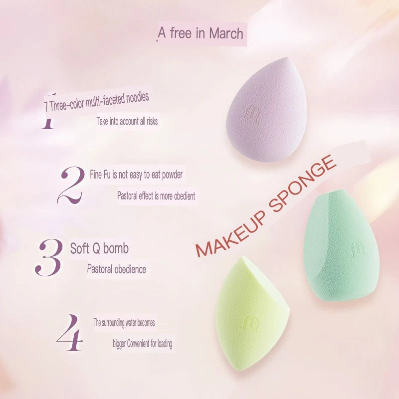 March Rabbit Mousse Makeup Sponge 3-Pack | Dry & Wet Beauty Egg Makeup Sponge QXL