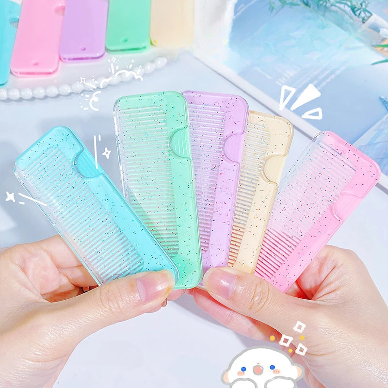 Portable Folding Pocket Comb | Anti-Static Travel Hair Brush Folding Travel Comb QXL