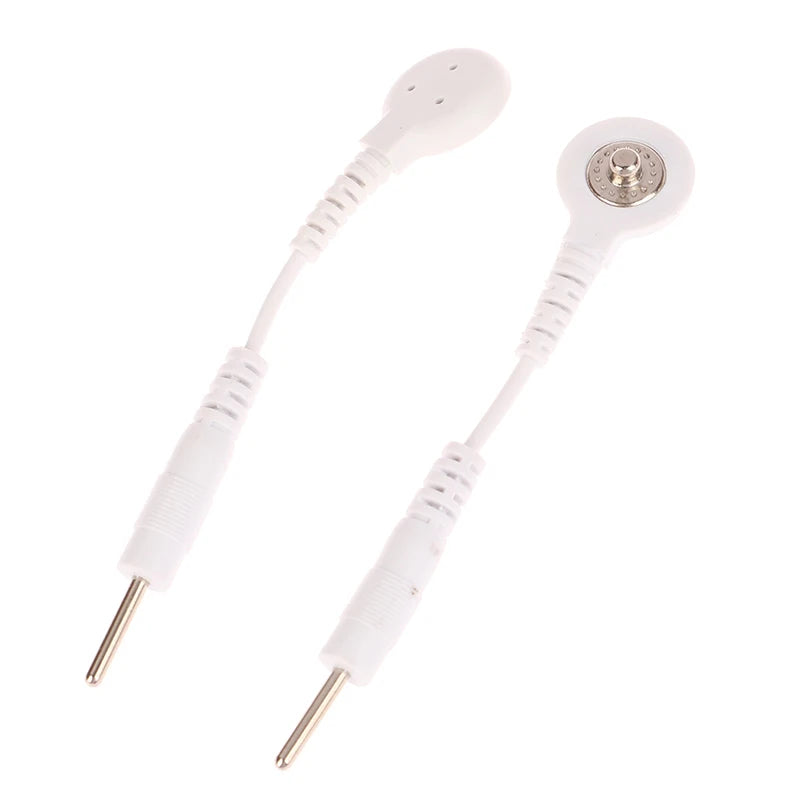 2-Pack TENS EMS Electrode Lead Cables | 2.0mm Snap 3.5mm Plug Electrode Lead Cables QXL