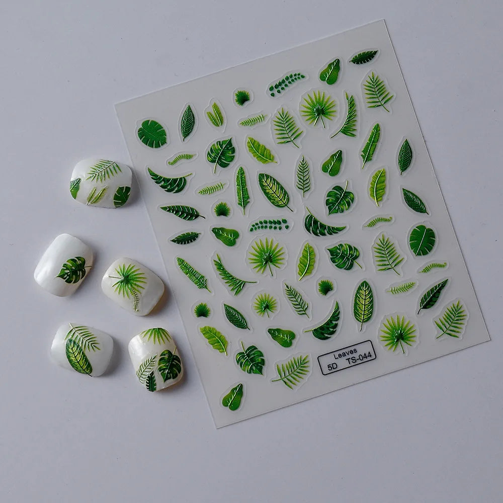 5D Flower Nail Art Stickers | Japanese Blue Purple Decals Nail Art Stickers QXL
