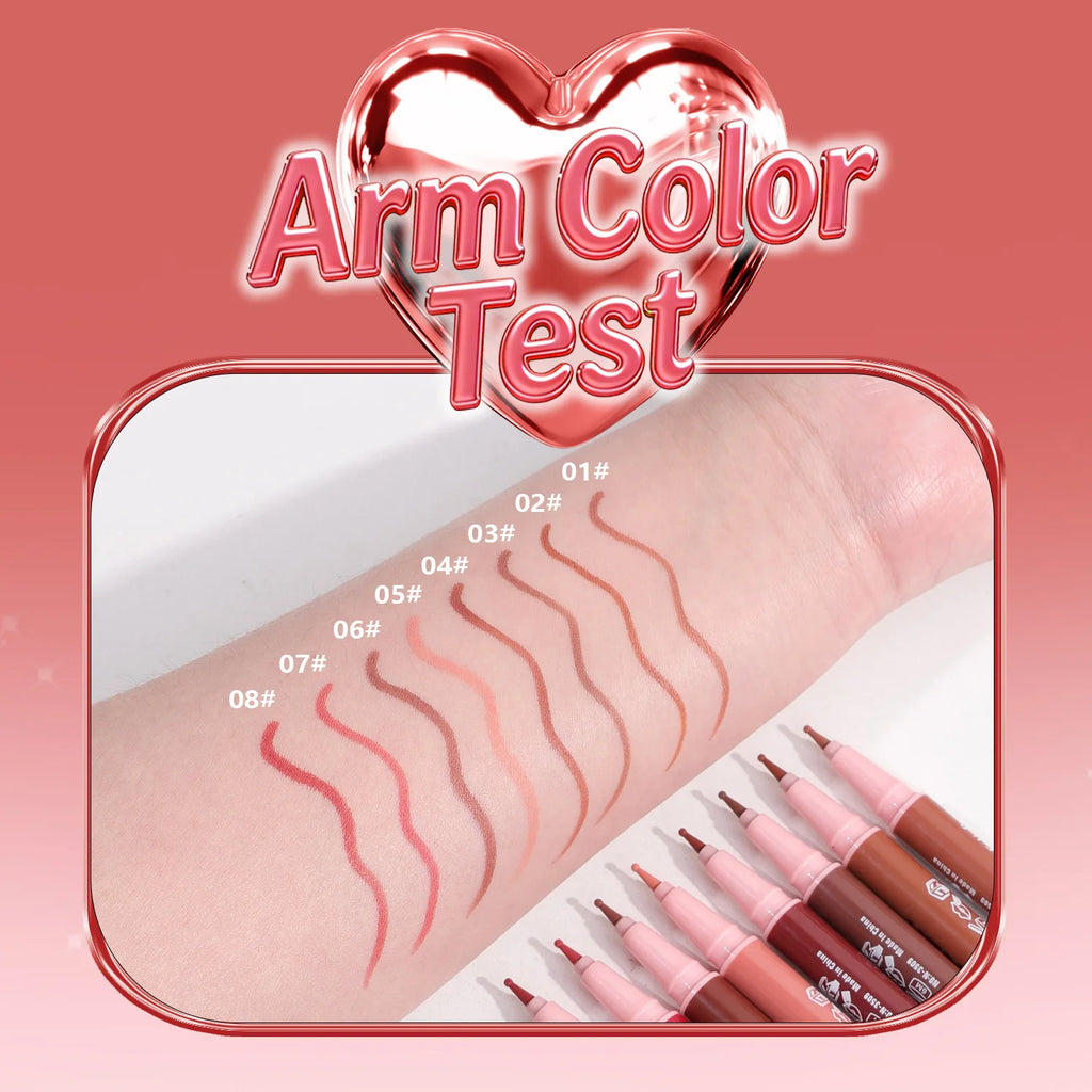 Waterproof Matte Lip Liner Pencil | Nude Pink Brown Long-Lasting Lip Liner Pencil QXL