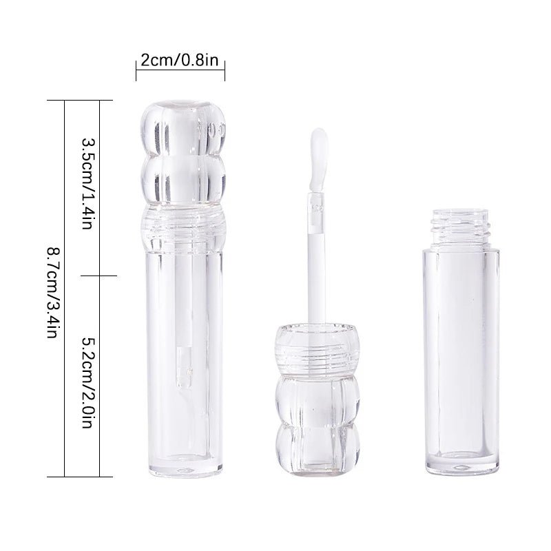 3.5ml Clear Refillable Lip Gloss Tube with Silicone Brush Lip Gloss Tube QXL 1PC