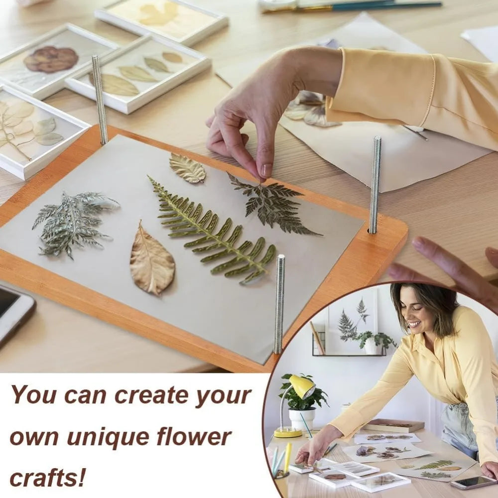 Large Wooden Book & Flower Press 11.6x7.87" | DIY Craft Kit Wooden Craft Press QXL
