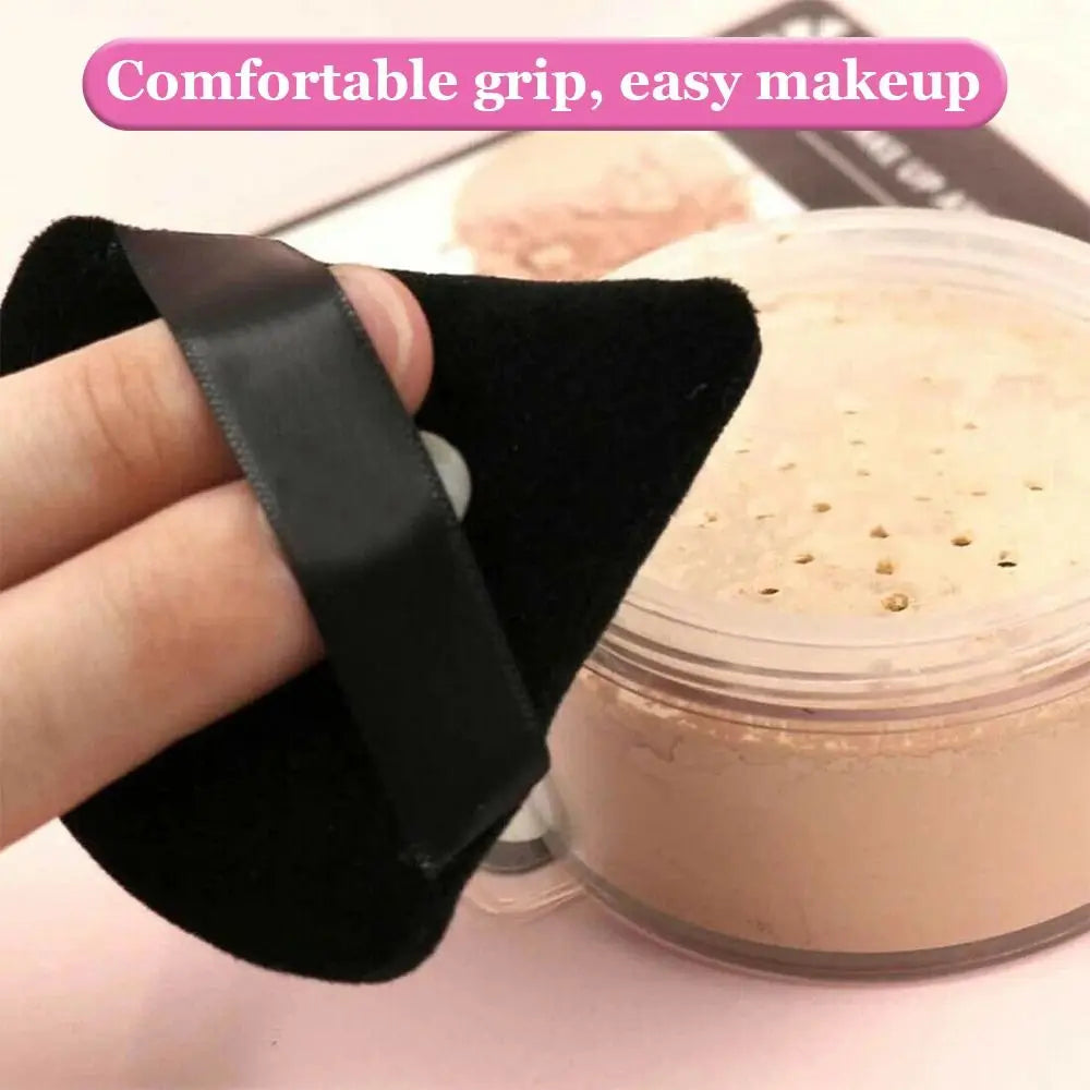 Washable Triangle Velvet Powder Puff | Pure Cotton Face Sponge Makeup Powder Puff QXL