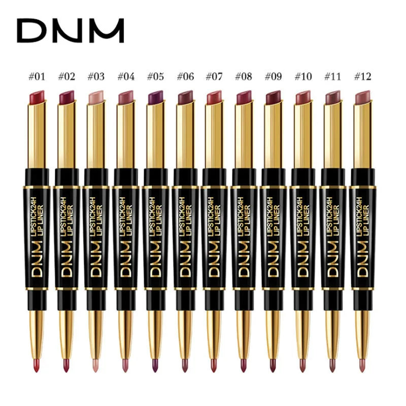 2-in-1 Matte Lipstick & Lip Liner Pencil | Waterproof Pigment Lip Liner Pencil QXL