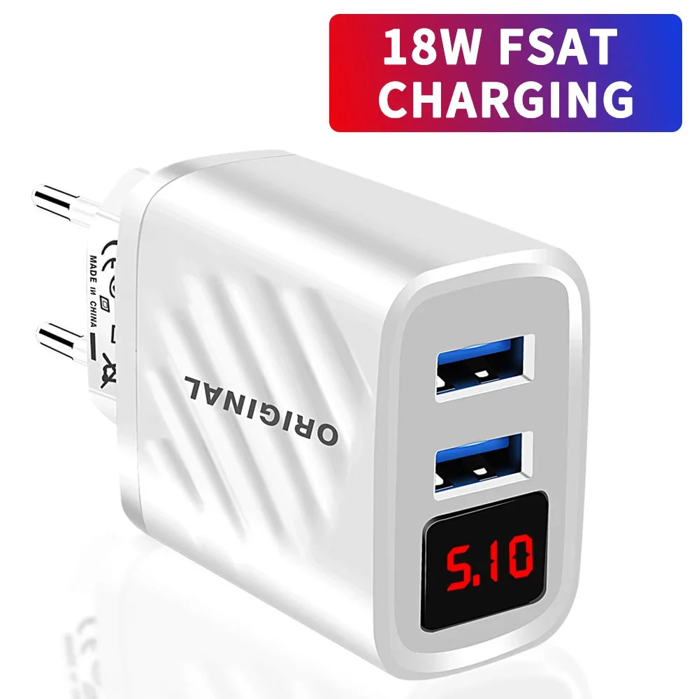 18W Dual USB QC 3.0 Fast Wall Charger | EU US UK Plug USB Wall Charger QXL