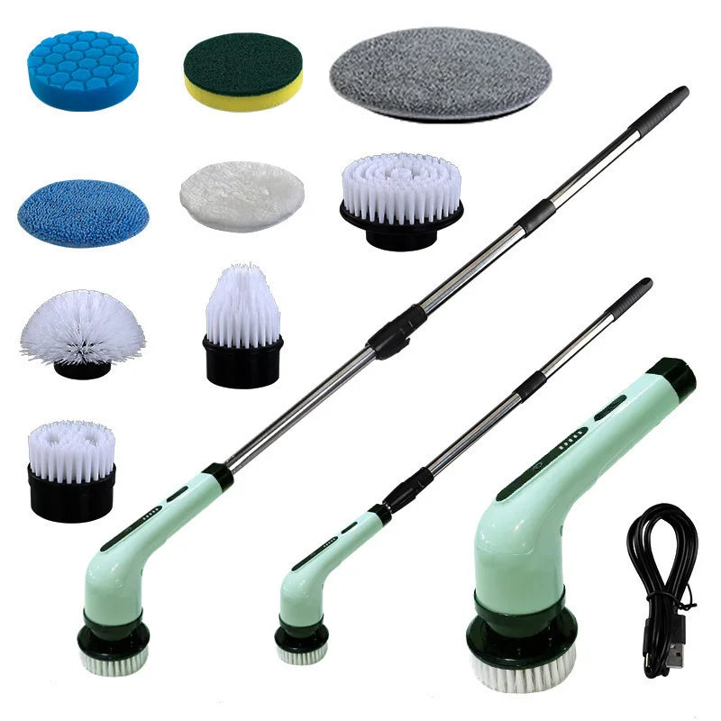 Cordless Electric Spin Scrubber | Power Brush for Tile & Grout Electric Spin Scrubber QXL green 6