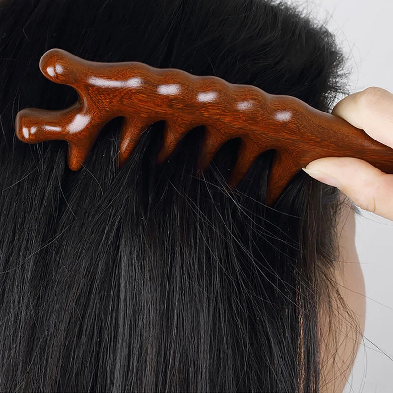 Wooden Wide-Tooth Massage Comb | Scalp & Hair Care Tool Wooden Massage Comb QXL