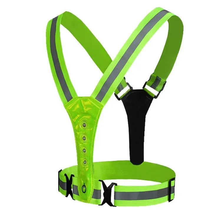 LED Reflective Running Vest | 8-Light Rechargeable High Visibility Reflective Safety Vest QXL