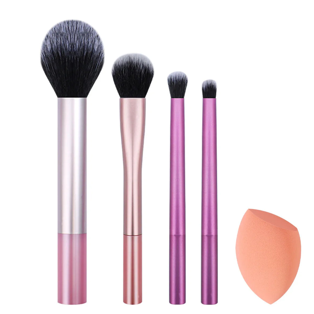 ZOREYA 4-Piece Makeup Brush Set – Powder, Blush & Eyeshadow Makeup Brush Set QXL