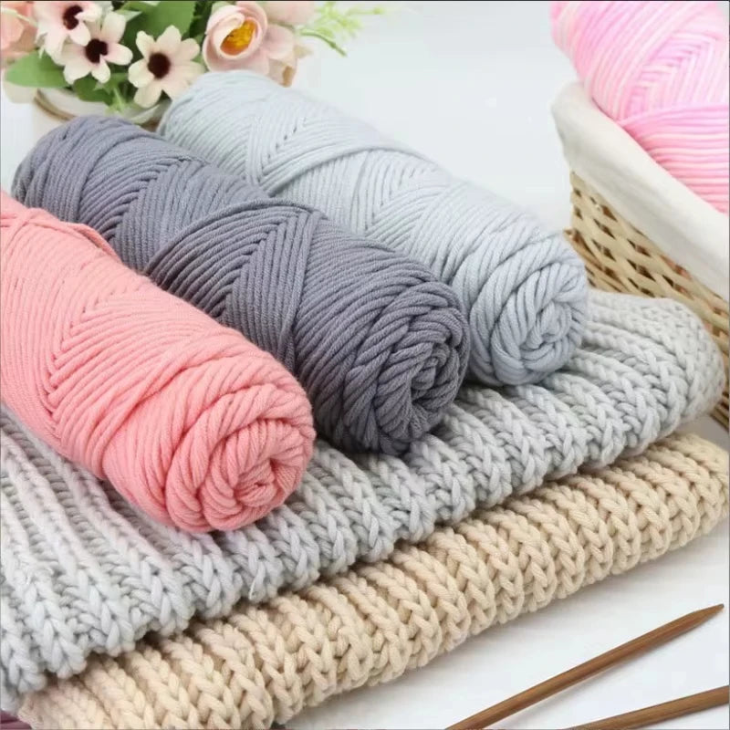 100g 8-Ply Milk Cotton Yarn – Soft Knitting & Crochet Yarn Hand Knitting Yarn QXL