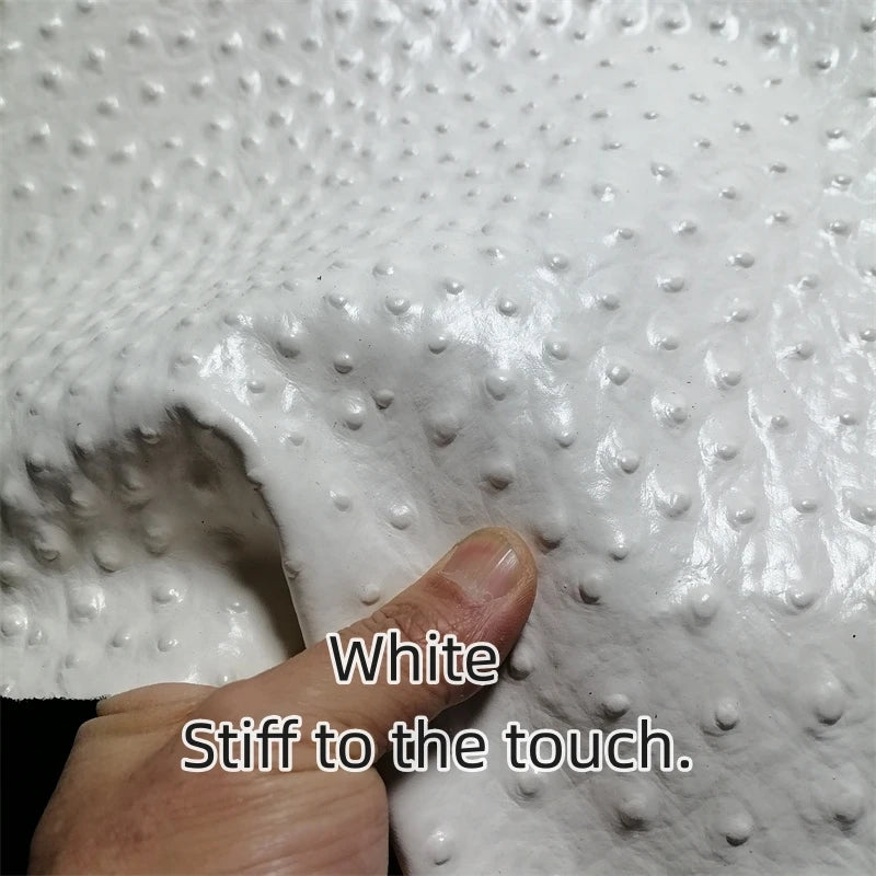 1mm Ostrich-Embossed Cowhide Leather Sheet | Grey & White DIY Craft Leather Sheet QXL