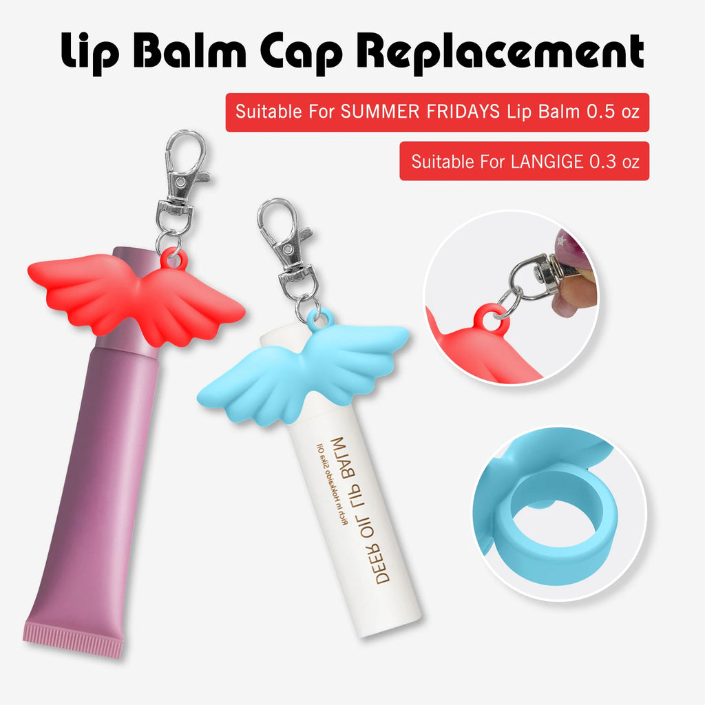 Silicone Lip Gloss Keychain Holder | Bow Heart Angel Wing Lip Gloss Keychain Holder QXL
