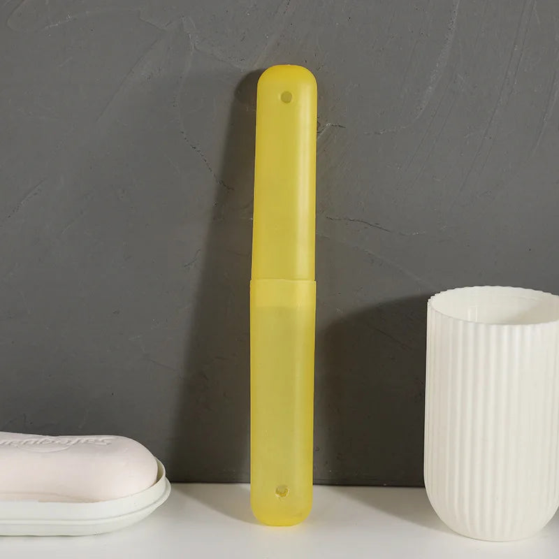 Travel Toothbrush Case | Dustproof Protective Cover Box Toothbrush Travel Case QXL Yellow