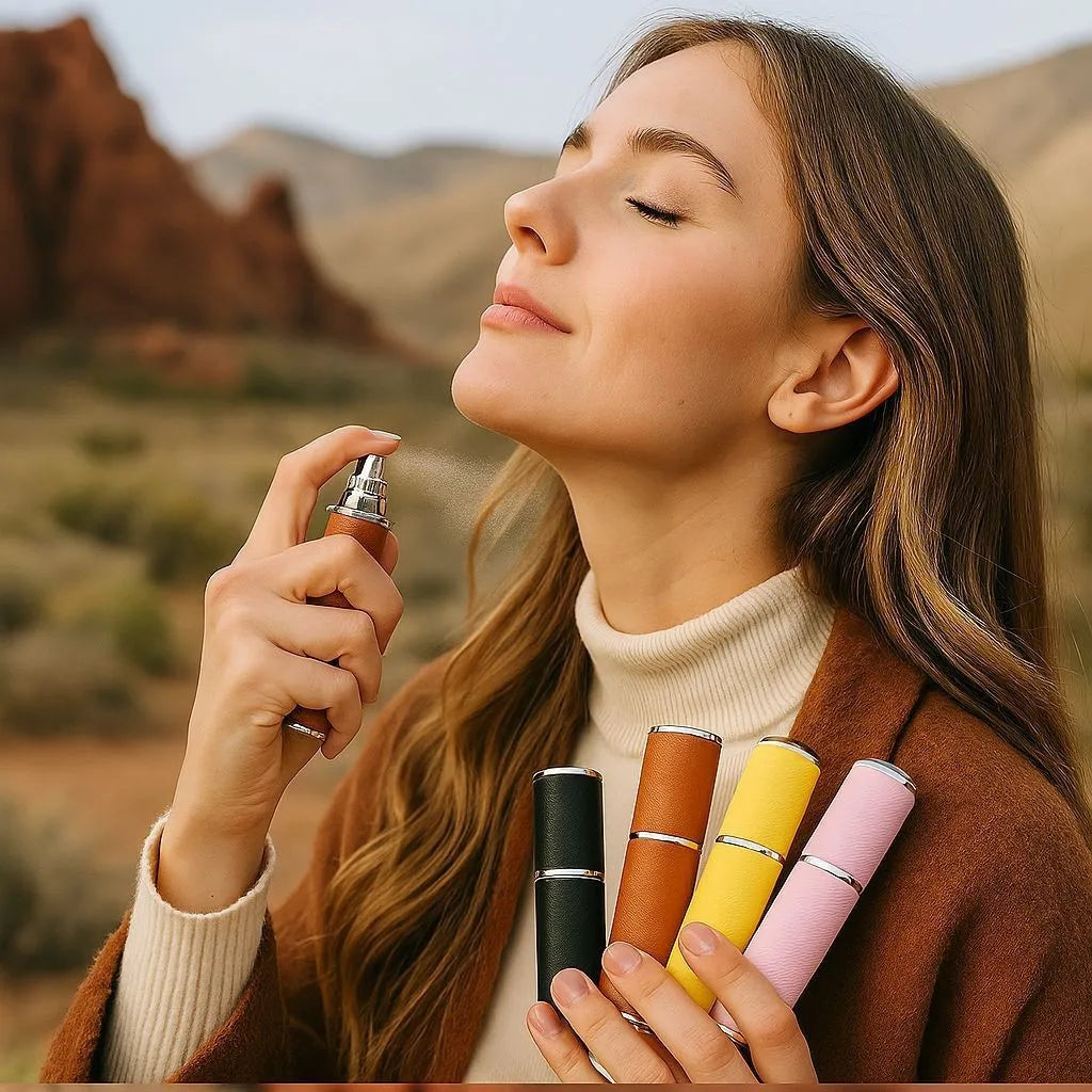 10ml Refillable Travel Perfume Spray Bottle | PU Leather Perfume Atomizer QXL