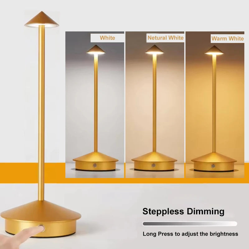 Rechargeable 3-Color LED Touch Lamp | Dimmable Night Light LED Table Lamp QXL
