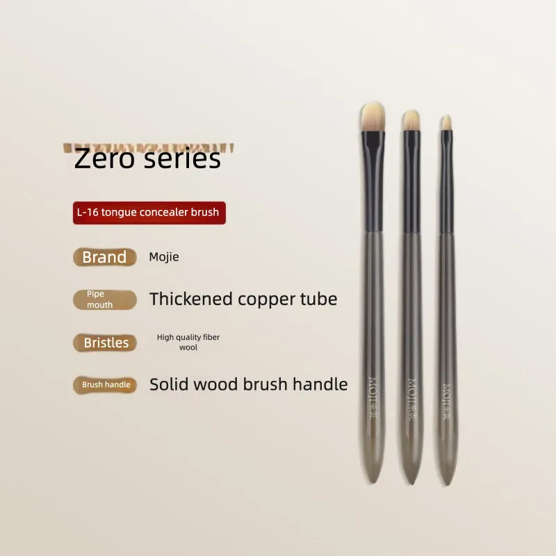 Moji L16 Tongue-Shape Concealer Brush | Wool Fiber Flat Tip Concealer Brush QXL L16 Combination