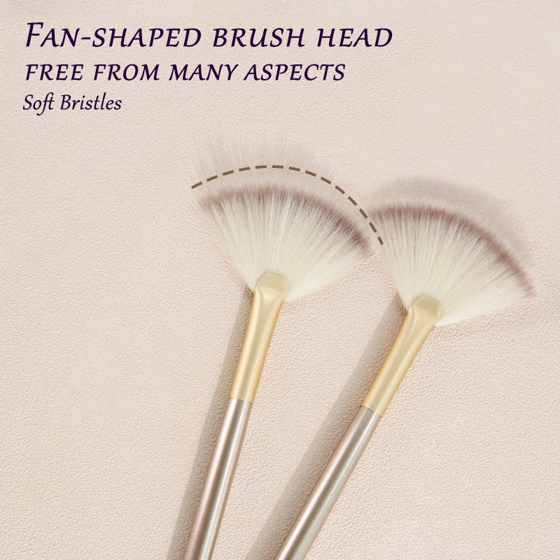 Fan Shaped Makeup Brush – Highlight, Contour & Blending Fan Makeup Brush QXL