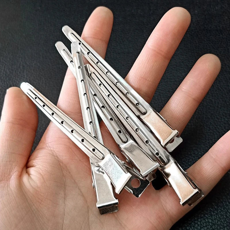 10-Pack Stainless Steel Hair Sectioning Clips | Barber Styling Hair Sectioning Clips QXL