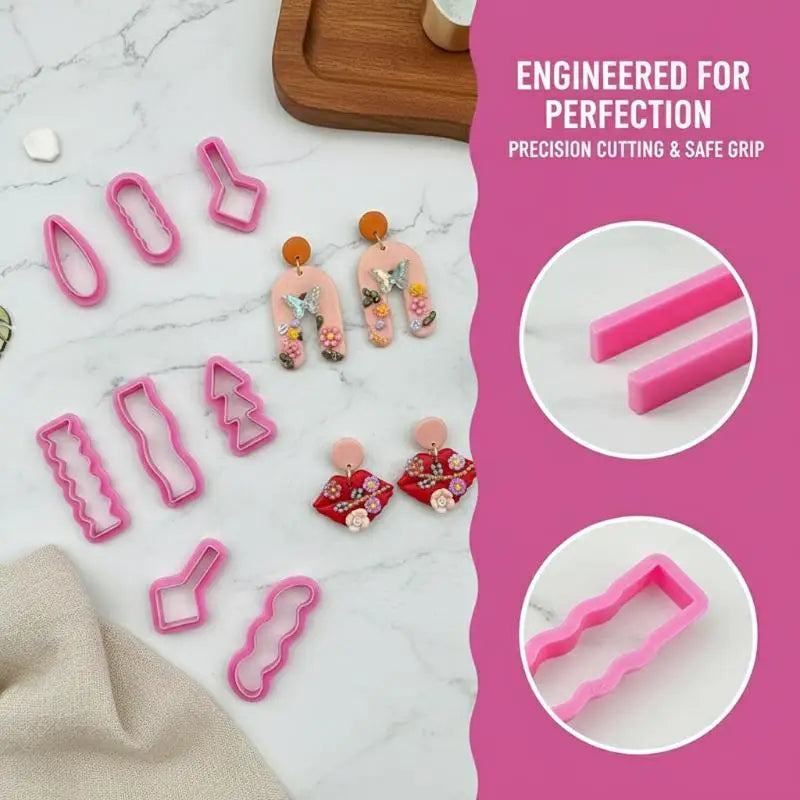 Polymer Clay Earring Cutter Set | Multi-Shape Jewelry Craft Tools Clay Cutter Set QXL