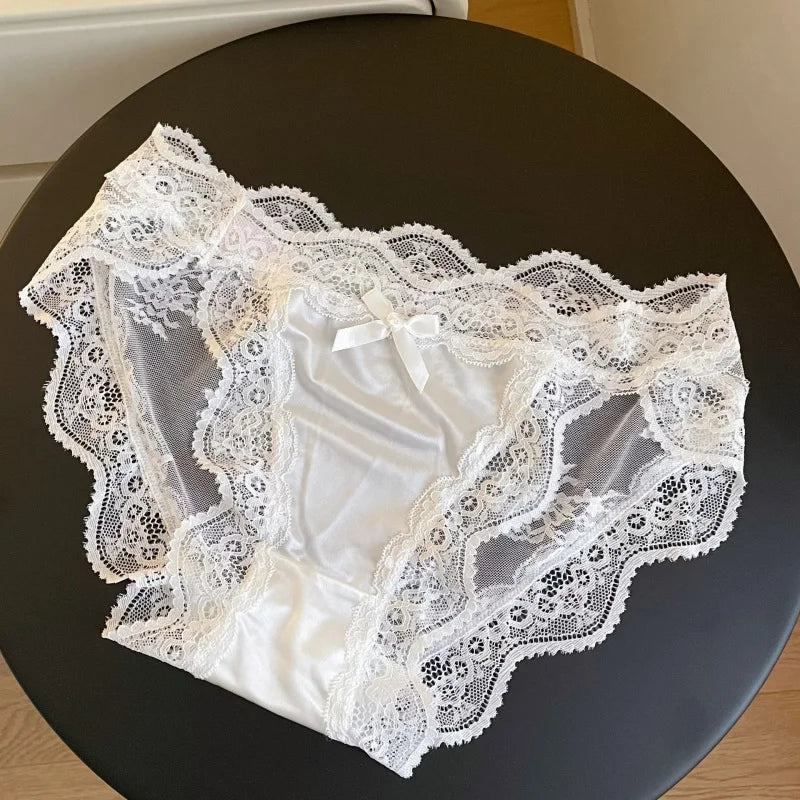 French Lace Long-Leg Panties | Low Waist Women's Lingerie Women's Lace Panties QXL