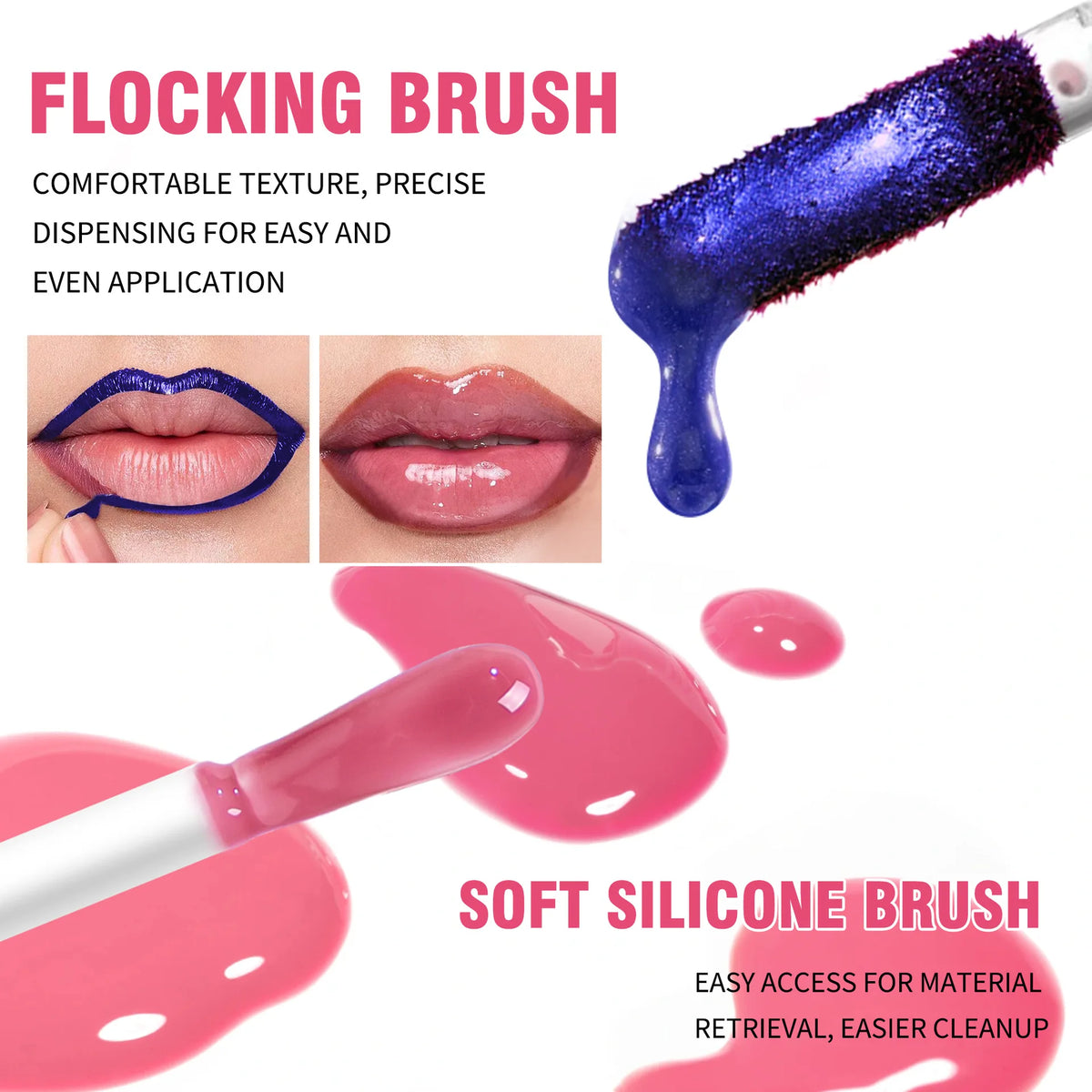 Double-Ended Peel-Off Lip Stain & Shimmer Lip Gloss Pen Lip Gloss Pen QXL