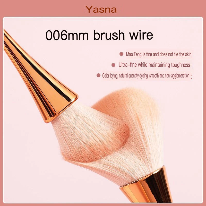 10-Pc Goat Hair Makeup Brush Set | Ultra-Soft Gift Box Makeup Brush Set QXL