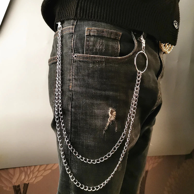 Metal Wallet Chain Belt | Punk Rock Hip-Hop Trouser Chain Metal Belt Chain QXL