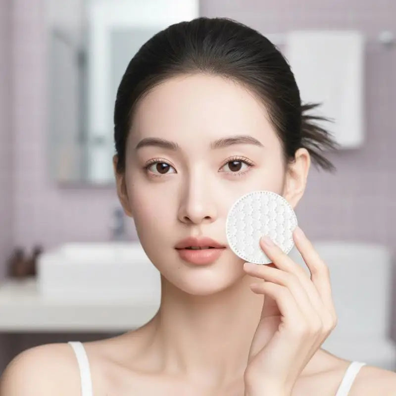 Pearl Notched Cotton Pads | Soft Disposable Makeup Remover Rounds Makeup Remover Pads QXL