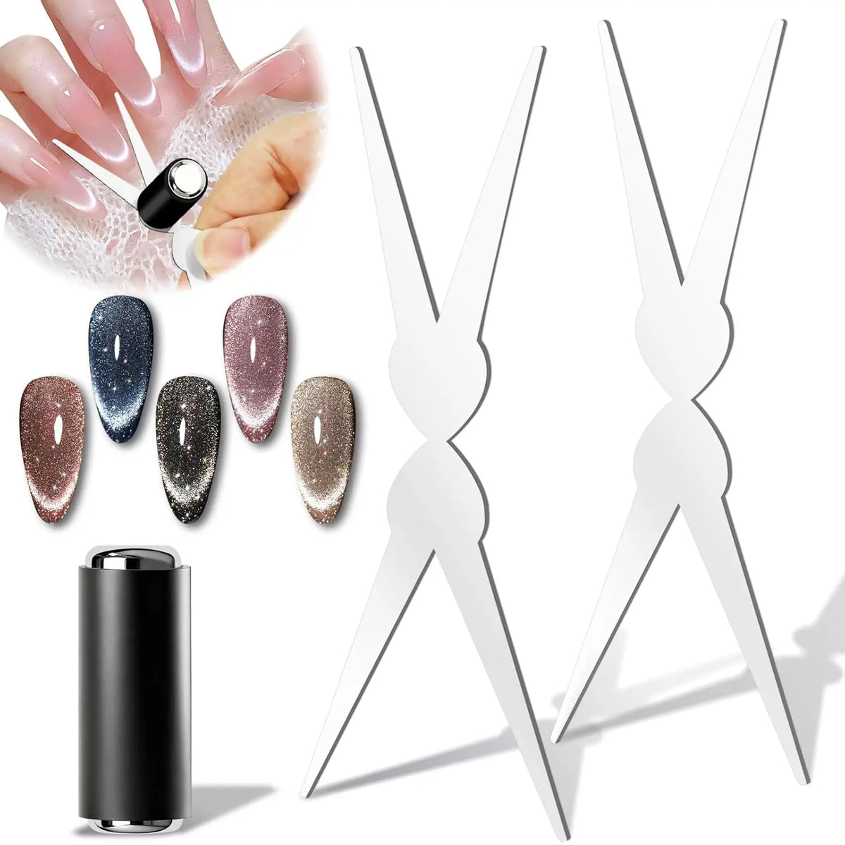 3D Double-Headed Cat Eye Nail Magnet | French Gel Polish Tool Nail Art Magnet Tool QXL